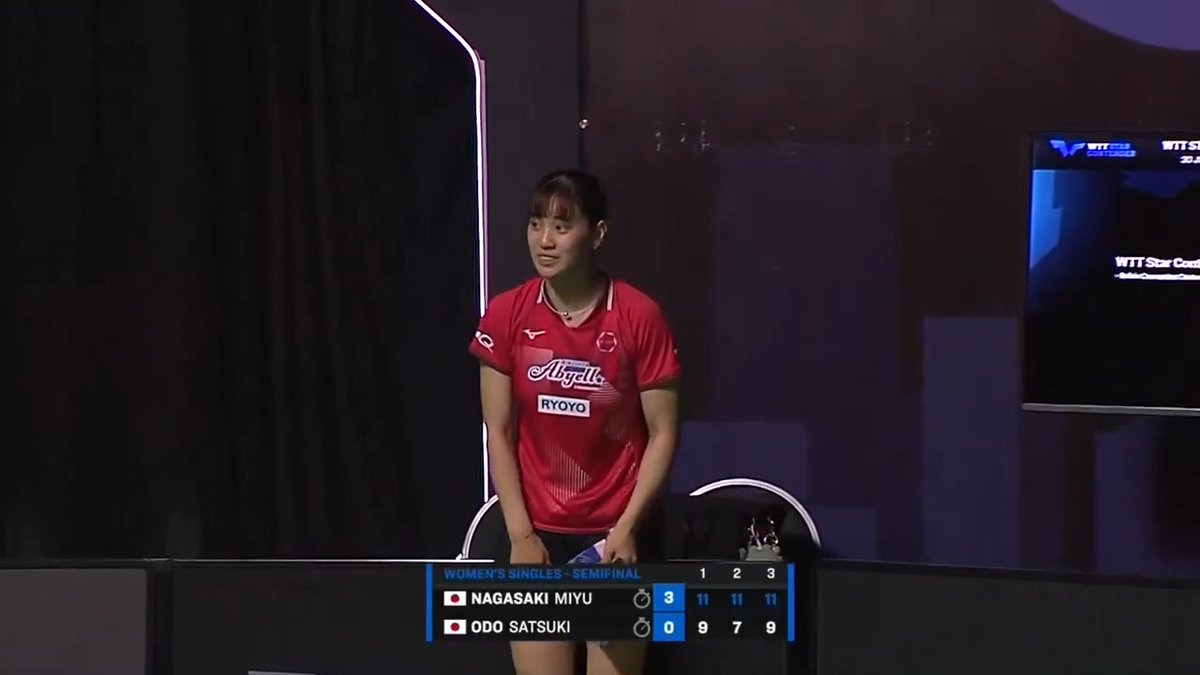 #長﨑美柚 圧巻のストレート勝利‼️ 終始リードを保って大藤を完封👏 決勝は張本美和と激突🔥 ☀️朝5時試合スタート #WTTフォズ・ド・イグアス🇧🇷 女子シングルス準決勝 🇯🇵#長﨑美柚 3-0 #大藤沙月🇯🇵 11-9/11-7/11-9 🔴LIVE配信はこちら➡︎ #卓球 #テレ東