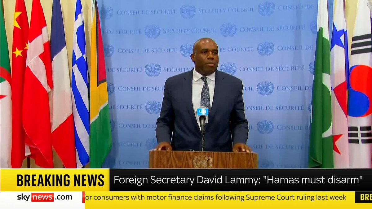 BREAKING: Foreign Secretary David Lammy has said in a post on X that images of "hostages being paraded for propaganda" are "sickening". He added: "Every hostage must be released unconditionally. Hamas must disarm and have no control over Gaza." Live ➡️