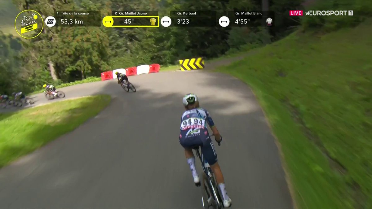 Gigante, se faire larguer dans chaque descente, ce doit être lassant. PFP fait de la patinette. 6 devant, la seule à ne pas rouler. Elles courent pour faire 2,3,4,5... pas pour gagner. Elle doit se marrer en voyant les os rongés. #TDFF2025