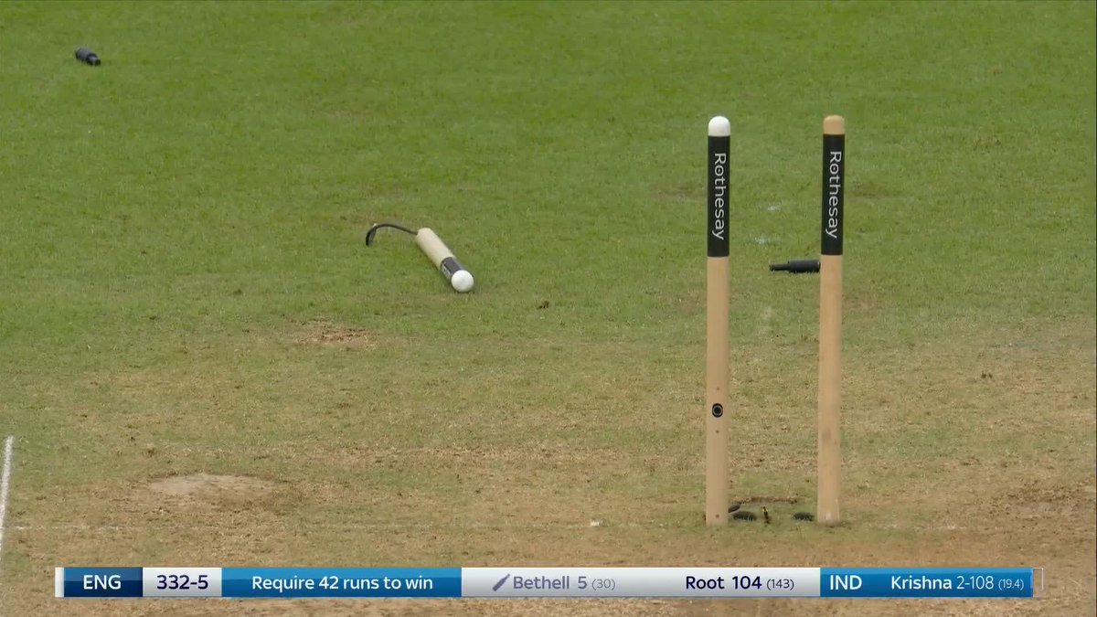 The middle stump goes flying as Prasidh Krishna bowls Jacob Bethell 💥