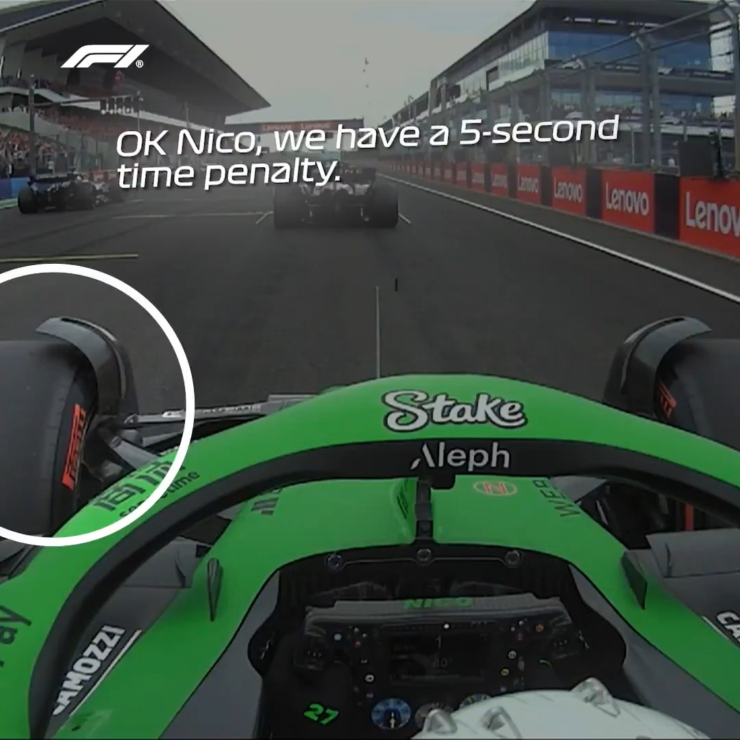 Hulkenberg pays the penalty for moving before the start 👀 Catch up with all the key moments at the Hungaroring 🎥 #F1 #HungarianGP