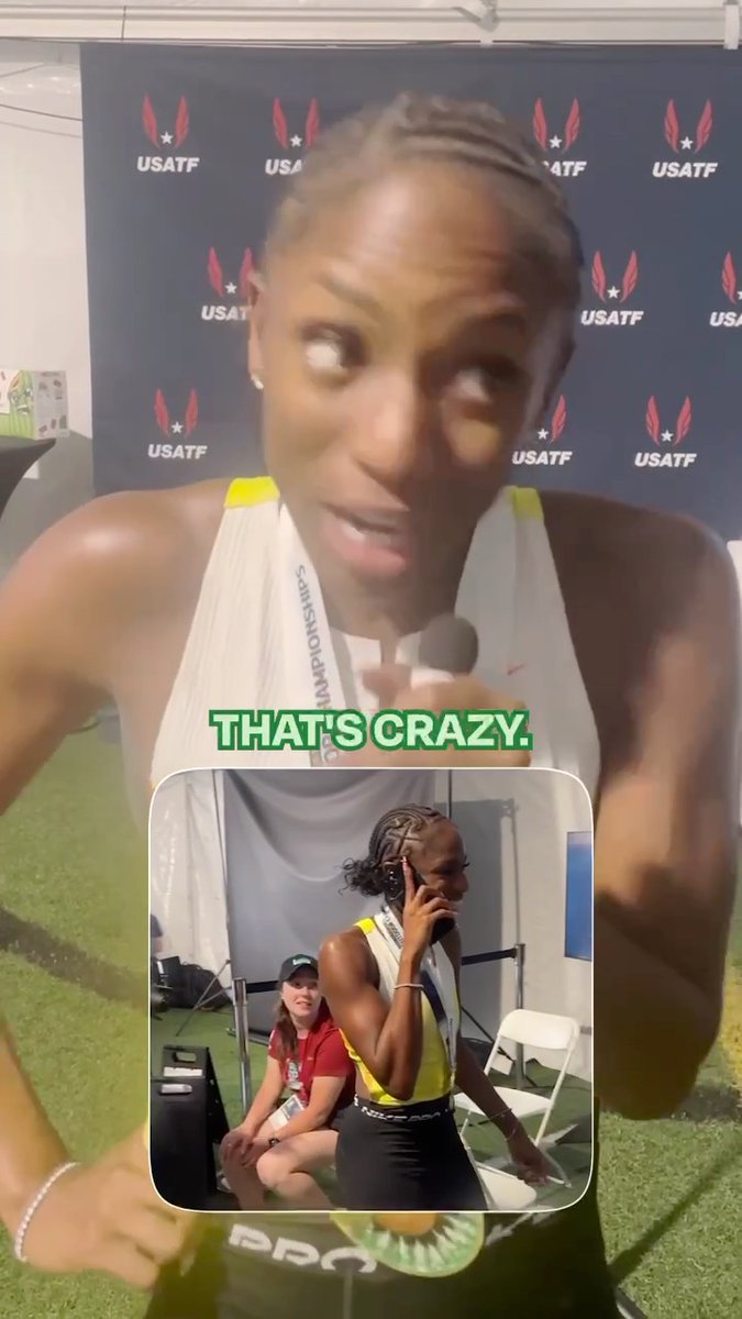 Sha'Carri Richardson called to congratulate training partner Melissa Jefferson-Wooden after winning the 100m national title. 🫶 #USATFOutdoors