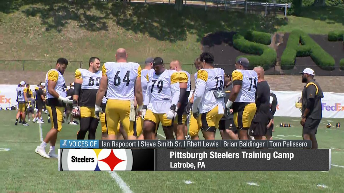 From Inside Training Camp Live: Talking #Steelers during practice with Steve Smith Sr. and others.