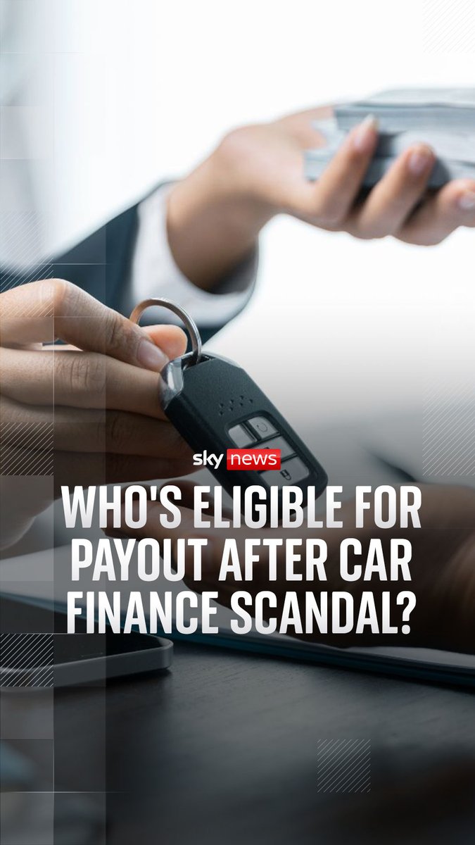 The FCA is considering a compensation scheme over the car finance scandal. Could you be eligible for £950 payout? Sky's Rob Harris reports. Read more ➡️