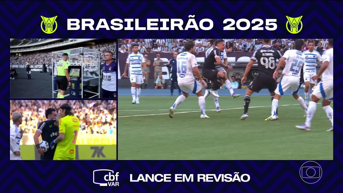 Arbitragem marcou pênalti para o Botafogo, mas anulou após revisão no VAR. 🎥 TV Globo 📺 | ge