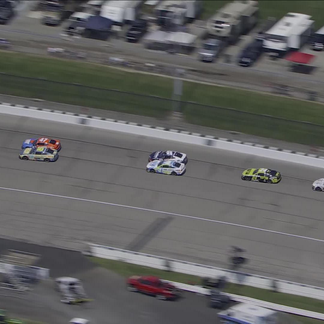 Lapped traffic is no fun for the leaders. But we're having fun watching this battle for the lead!