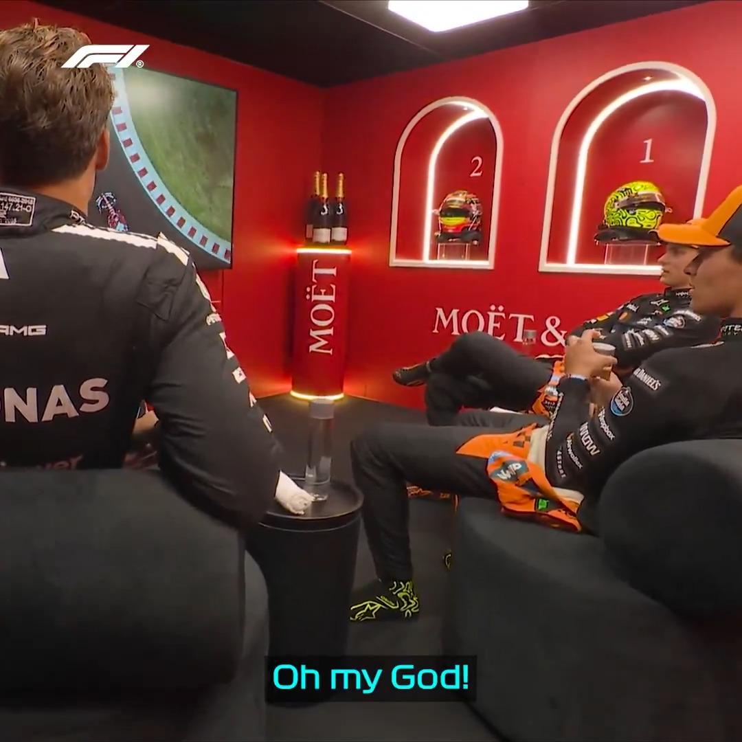 George with the hard hitting questions in the cooldown room 😅 #F1 #HungarianGP