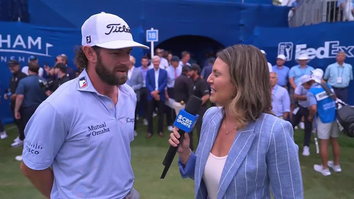 "I've been waiting for it for a while. I never thought I'd really be that emotional about it." Cameron Young joins Amanda Balionis after the win