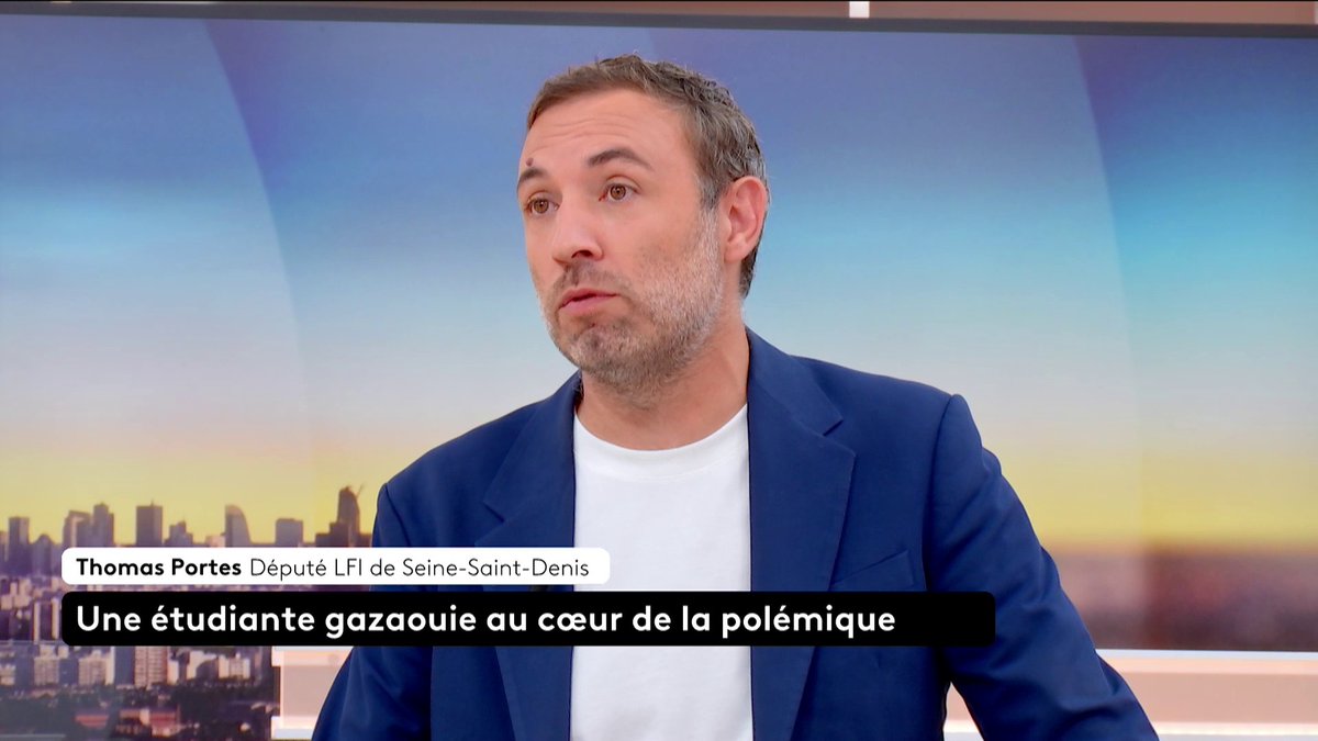 🔴🗣️ Étudiante gazaouie accusée de propos antisémites : "Les publications sont inadmissibles", condamne le député LFI Thomas Portes, qui regrette que "le cas d'une personne [soit] utilisé pour faire en sorte que plus aucun réfugié palestinien n'arrive sur le territoire".