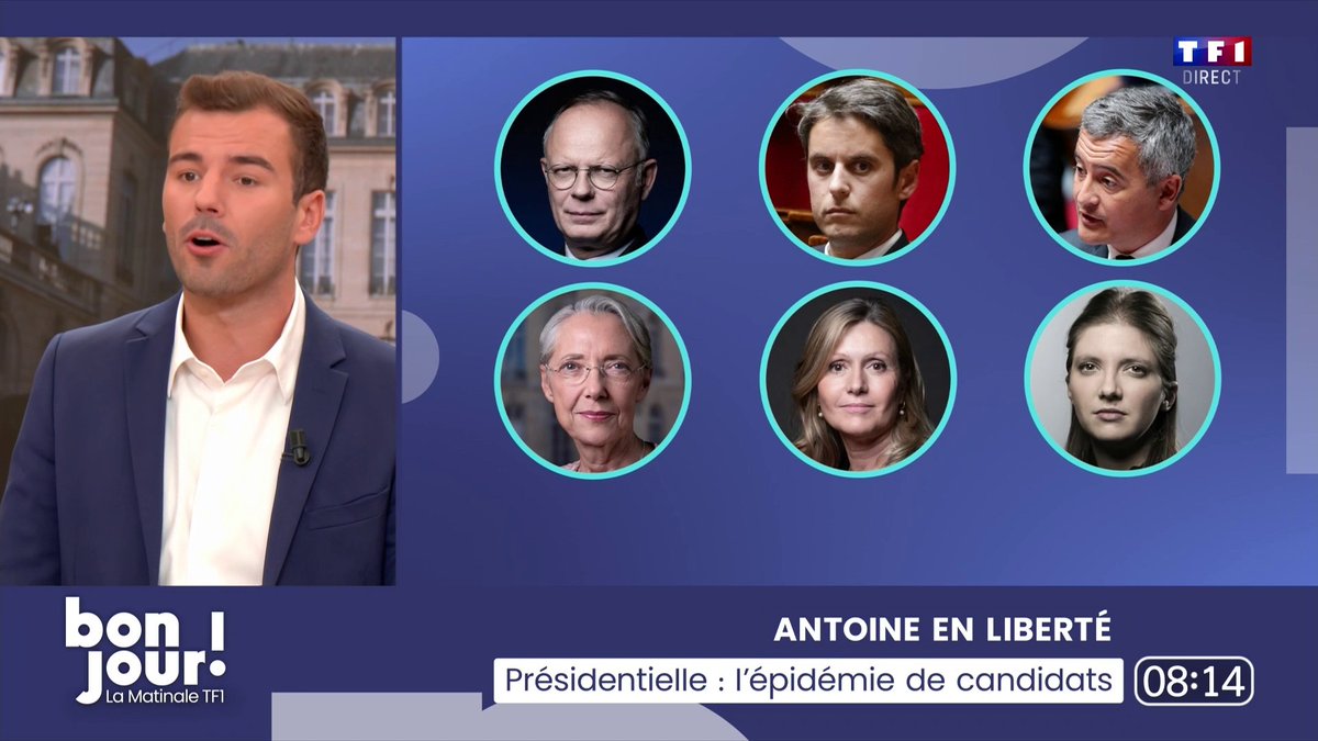 📋 Candidats à la présidentielle 2027 : découvrez la liste des 35 présidentiables qui circule sous le manteau ! "C'est chez les macronistes que l'embouteillage est le plus dense !" : Antoine Oberdorff dans #BonjourLaMatinaleTF1 avec Maud Descamps ⤵
