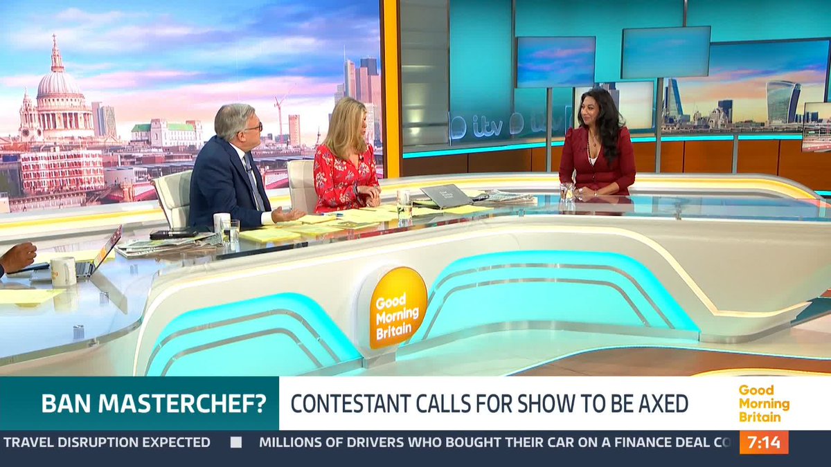 A contestant in the new series of MasterChef has been edited out of the show after calling for it to be scrapped. Sarah Shafi talks to Kate Garraway and Ed Balls about her experience on the show and how she told producers that she did not want the programme to be aired.