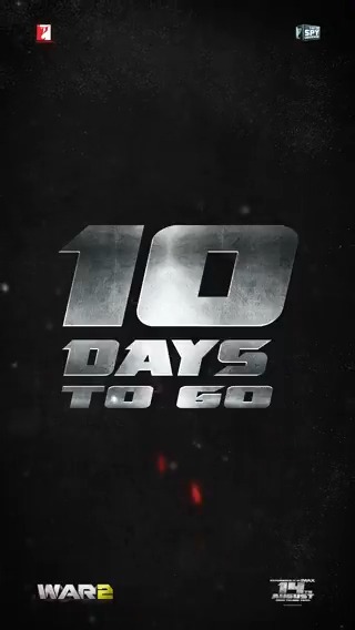 The countdown begins… 10 days, 2 warriors, 1 WAR. 🔥 #10DaysToWar2 #War2 releasing in Hindi, Telugu &amp; Tamil on August 14th in cinemas worldwide! Hrithik Roshan | Kiara Advani | #AyanMukerji | Yash Raj Films | #YRFSpyUniverse