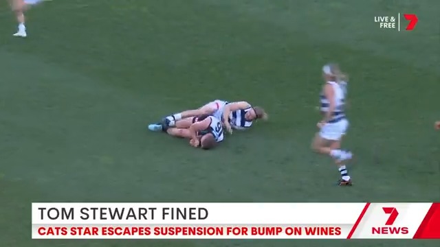 Geelong is breathing a sigh of relief tonight with Tom Stewart escaping suspension. Chief Footy Reporter Mitch Cleary has the details. 7AFL #7NEWS