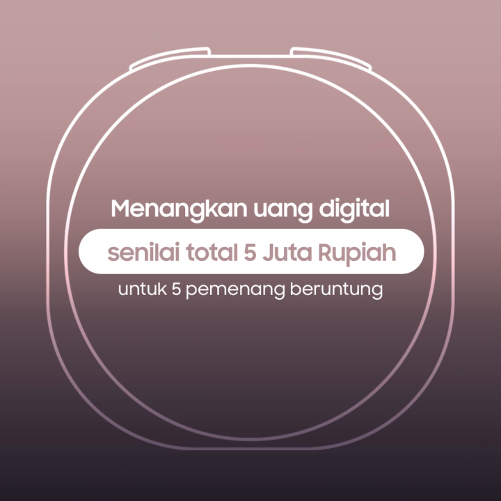 MENANGKAN uang digital senilai total Rp5 JUTA untuk 5 pemenang! 🎉 Kunjungi Samsung Experience Store terdekat, coba fitur AI Agent On Your Wrist/Antioxidant Index di Galaxy Watch8 Series, & upload momenmu dengan #GalaxyWatch8 #UltimateHealthCoach #UltimateHealthCoachatSES. Periode hingga 17 Agustus!