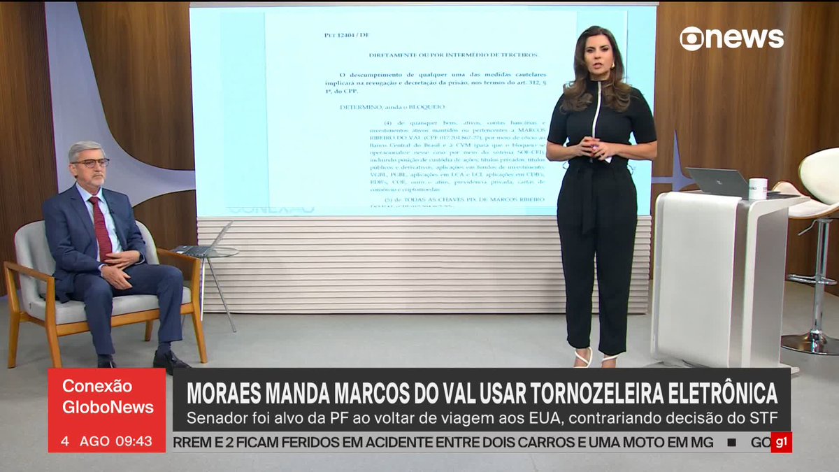 Marcos do Val: veja cautelares impostas após senador desobedecer STF e viajar aos EUA. #ConexãoGloboNews ➡ Assista à #GloboNews: