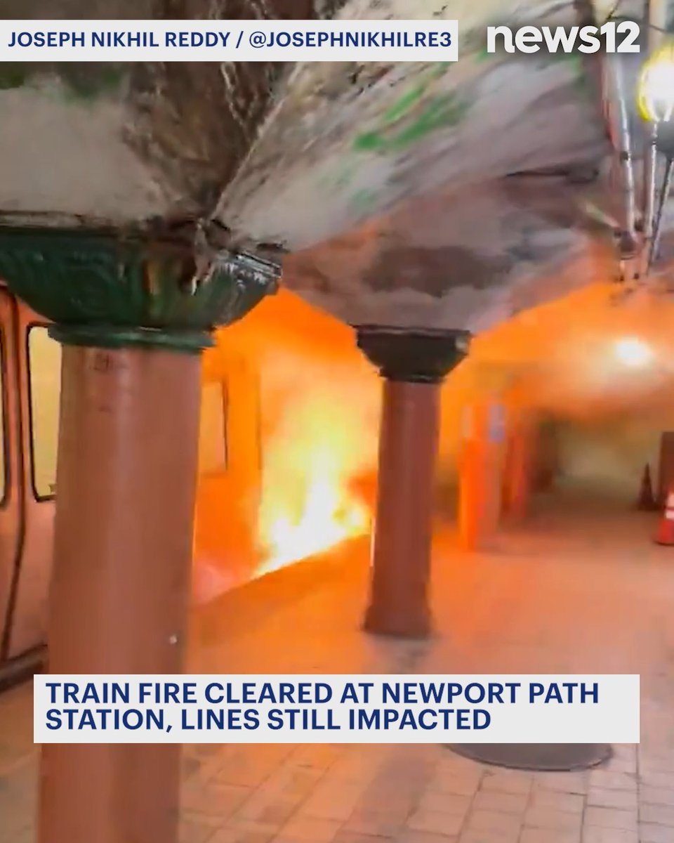 TRANSIT ALERT Service suspended on two PATH lines after #Newport train fire, several passengers treated for smoke inhalation. #News12NJ #NJNews