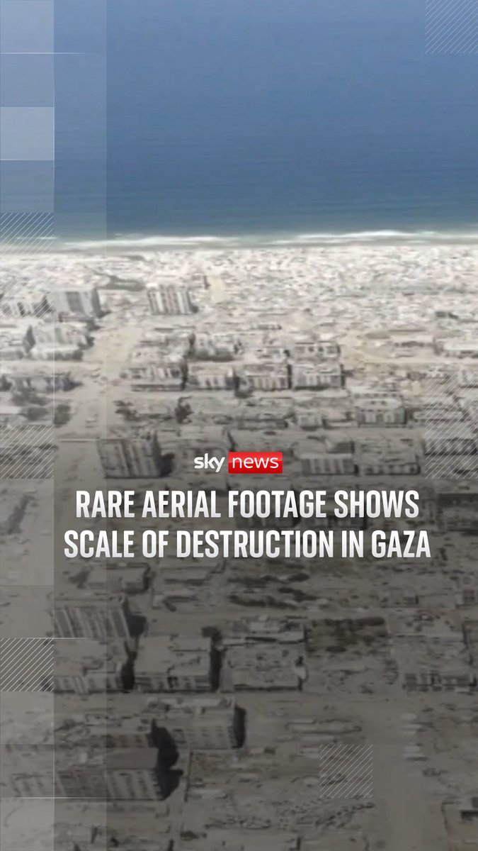 Videos captured by a French news broadcaster showed a rare glimpse of a levelled Gaza from the air.