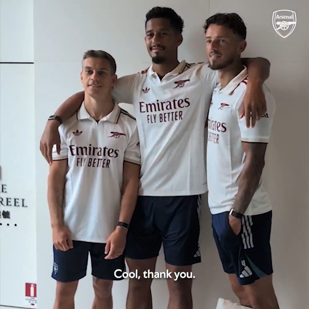 Creative Director II: The Highbury Files 🎞️ William Saliba returns, aided by Ben White and Leandro Trossard, as he styles the perfect fit for our new Third Kit 🤩 🤝 adidas Football