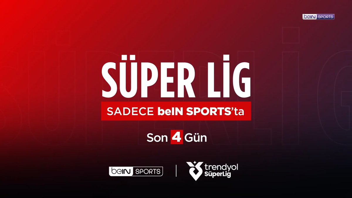 ⏳ Hasret bitiyor, #TrendyolSüperLig'de yeni sezon heyecanı için geri sayım sürüyor! 👀 Son 4 gün... #beINSPORTS