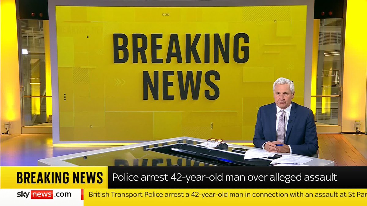 BREAKING: British Transport Police (BTP) have arrested a 42-year-old man in connection with an assault at St Pancras station on July 28. 📺 Sky 501 and YouTube