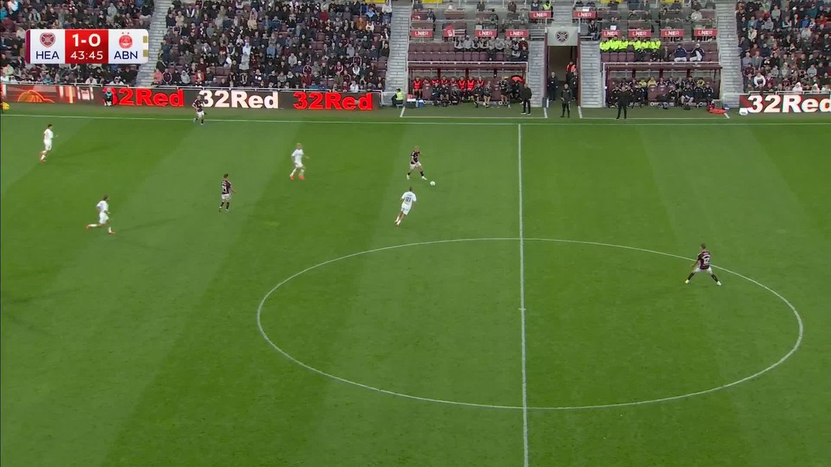 ❌ Lawrence Shankland thinks he’s doubled Hearts’ lead, but it’s ruled out for an offside in the build up… What a goal that would’ve been 😅