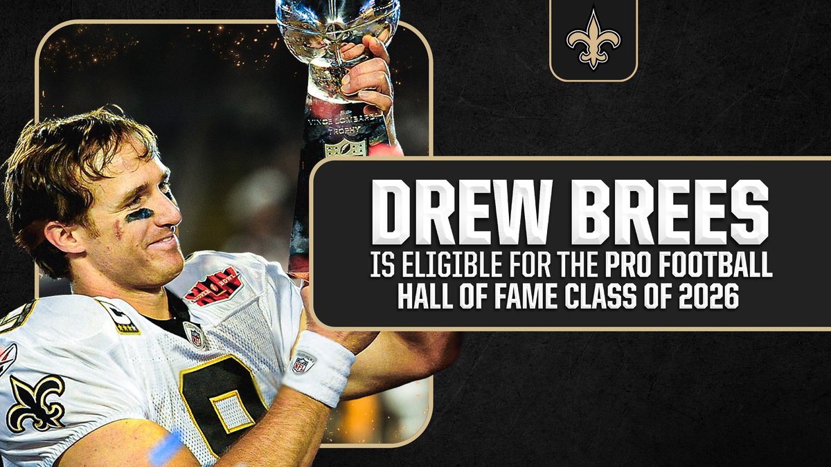 Drew Brees is eligible for the Class of 2026 Pro Football Hall of Fame We'll let the film speak for itself 🗣️