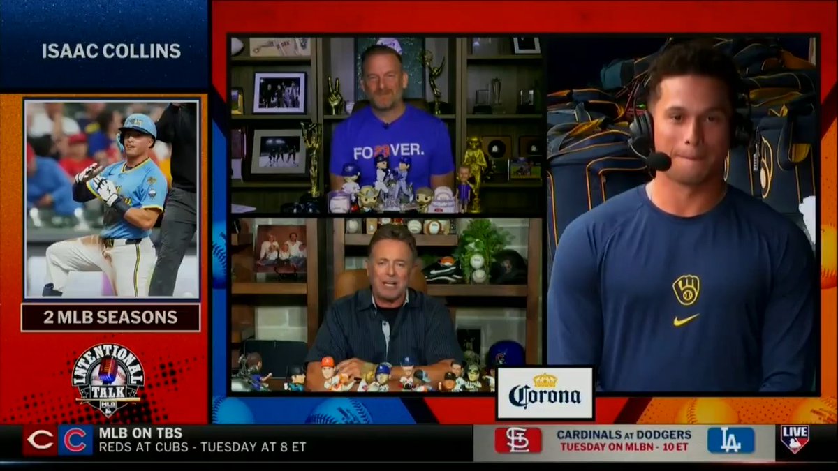 "So much fun... everyone is contributing every single night." July NL Rookie of the Month Isaac Collins talks about how the Milwaukee Brewers' chemistry has powered them to the best record in baseball 🙌 MLB Network + Corona USA
