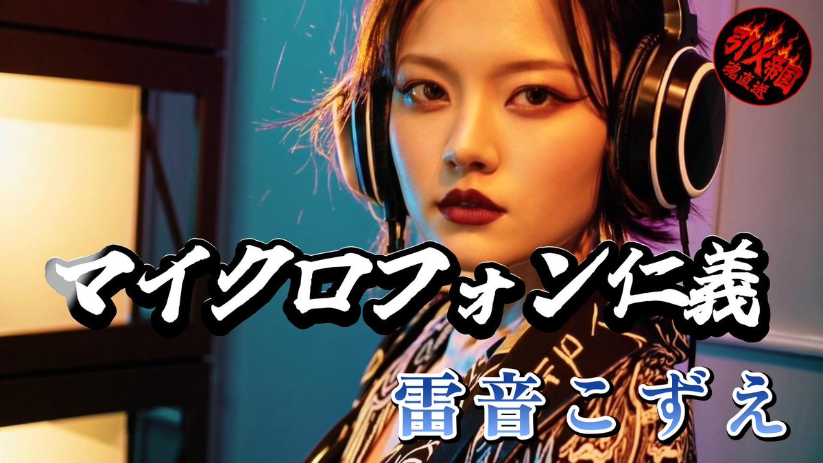 【🎤MCバトルのサイバー演歌⚡】 AI演歌歌手がラップバトルに！？ サイバー演歌歌手・雷音こずえが歌うおとこ歌🎤 マイクバトルにかけた魂の叫び！ とくと聞け！ ★フルバージョンはYoutubeにて。 リプのURLか、動画をクリック。 【MV】#サイバー演歌 マイクロフォン仁義｜雷音こずえ