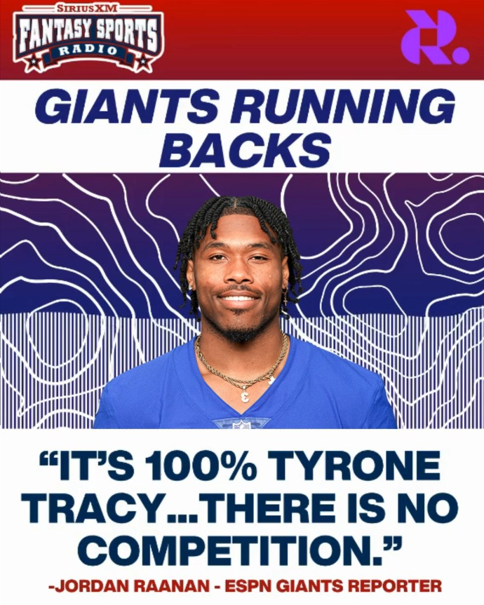 Tyrone Tracy 📈 📈 📈 ESPN's Jordan Raanan tells you which #NYGiants Running Back is the better #FantasyFootball draft pick on RotoWire Fantasy Sports Today! @JeffErickson @Wha1en