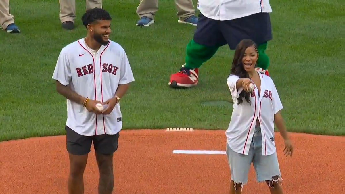 New bombshells have entered the ballpark Love Island USA winners Amaya Papaya &amp; Bryan threw out first pitches at the Red Sox game tonight!