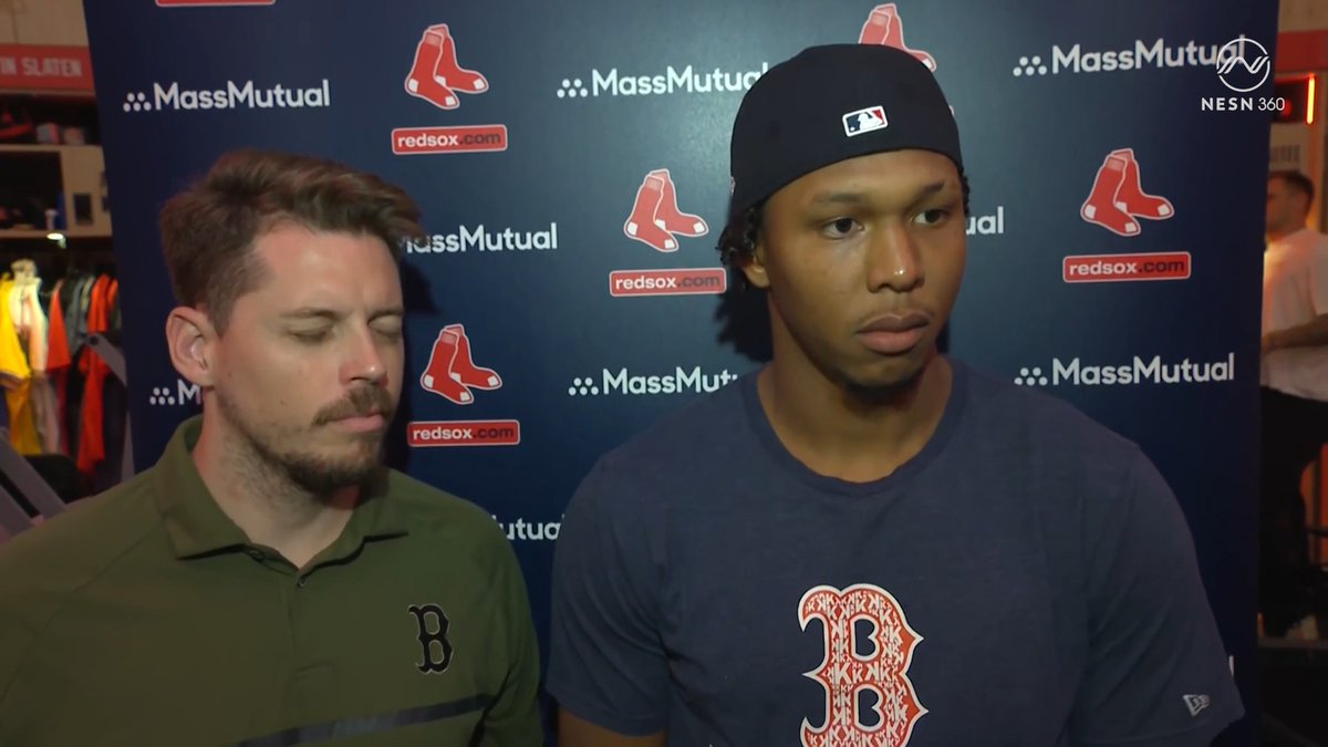 "Very proud to be a Dominican, very important night for me... trying to honor the people who passed away in that tragic event that happened." ❤️ Brayan Bello on what it meant to be on the mound during Dominican Republic Celebration Night 🇩🇴