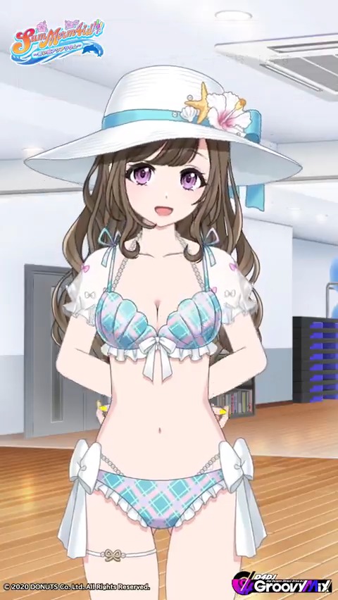 「SumMerm4id!!!! ～思い出アクアリウム～」ガチャ開催中💛💄 期間限定メンバー ★4[テラシテSμnlight] 水島茉莉花の衣装をご紹介👗✨ イベント開催は8月11日 (月) 20:59まで💡 #D4DJ #グルミク #Merm4id 💄