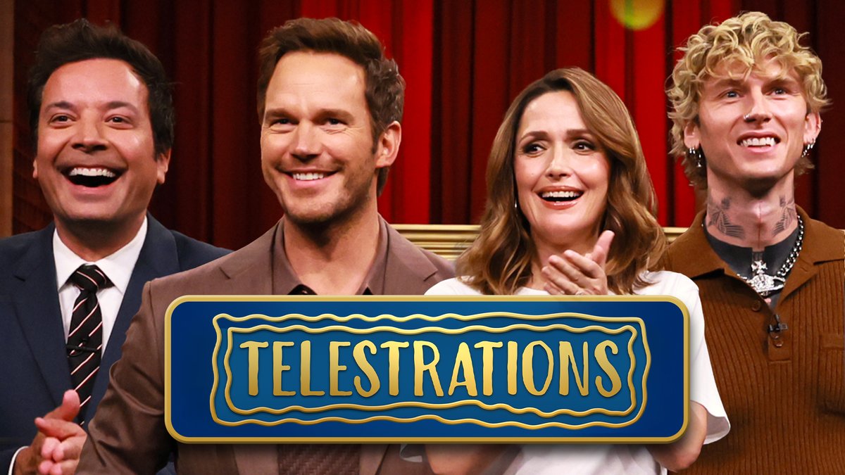.Chris Pratt, Rose Byrne, blonde don & Jimmy team up to play Telestrations, a combination of Pictionary and Telephone! ✏️ #FallonTonight