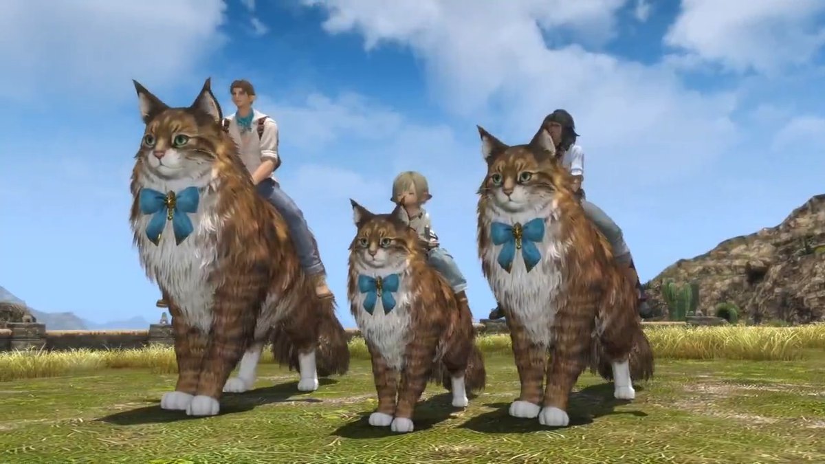 Closer look at the Shagcat Mount from the FFXIV Mogstation! The cat has different emotes that you can do while mounted.