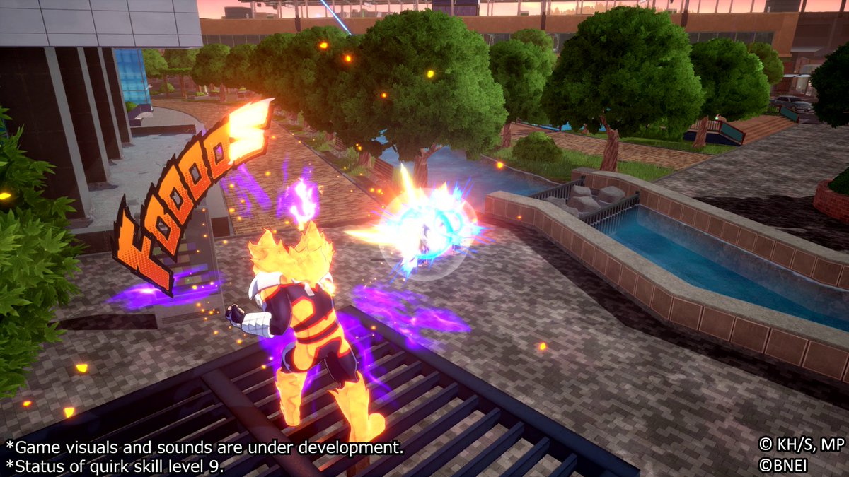 Inferno Fist Quirk Skill Set Previews! Quirk Skill α「Inferno Fist: Jet Burn」 Shoot flames from your fist that pierce opponents. Flame spreads from the impact point, damaging any opponent it touches. #MHUR