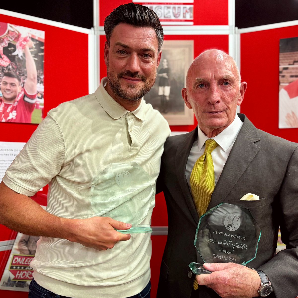 Brilliant to see Johnnie Jackson and Len Glover inducted into our Hall of Fame at Charlton Athletic Museum! ๐ #cafc