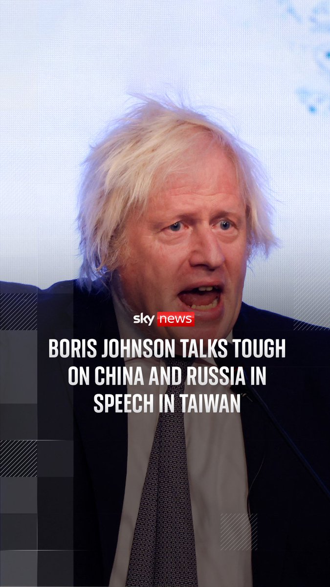 Watch Boris Johnson talk tough on China and Russia in his speech in Taiwan. Taiwan's president also spoke at the international event and expressed his desire to maintain peace in the region against a backdrop of a world troubled with conflict.