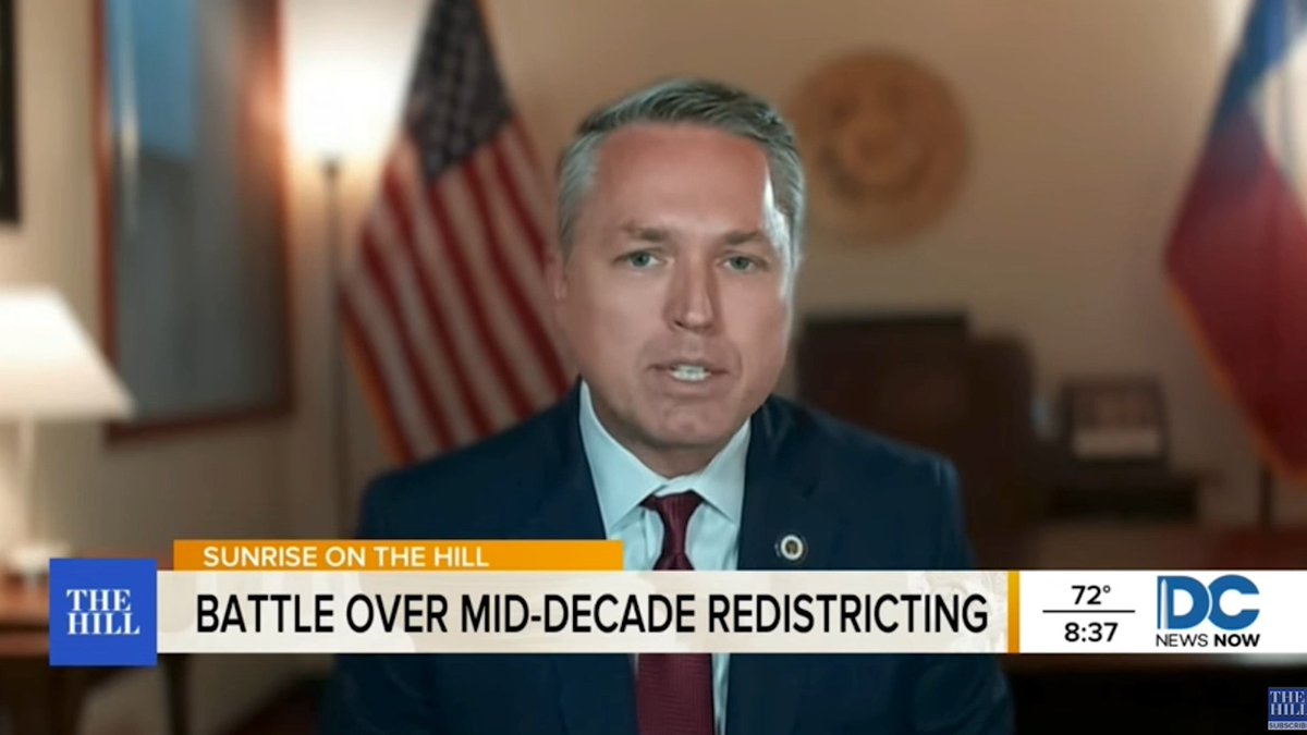 Texas State Rep. Brian Harrison (R-Midlothian) says Democrats deserve to be redistricted out: "These democrats deserved to be punished." He then repeatedly dodges The Hill's Cory Smith on why redistricting is necessary if Donald Trump's policies are supposedly so popular.