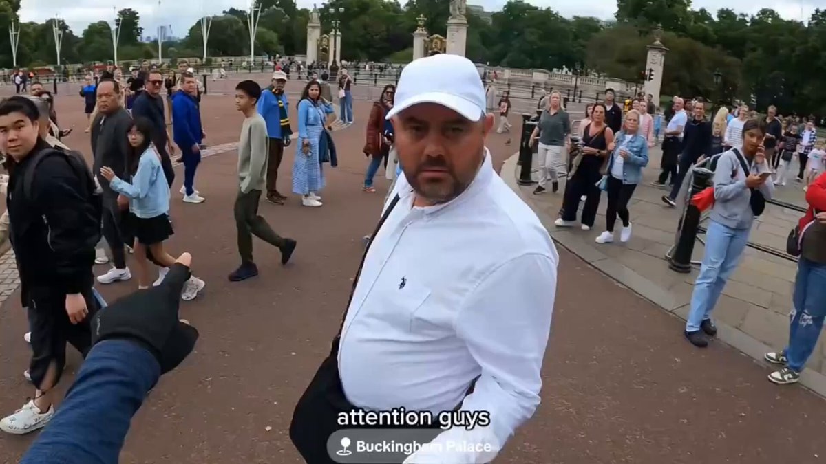 Man alerts the public to a pickpocket outside Buckingham Palace