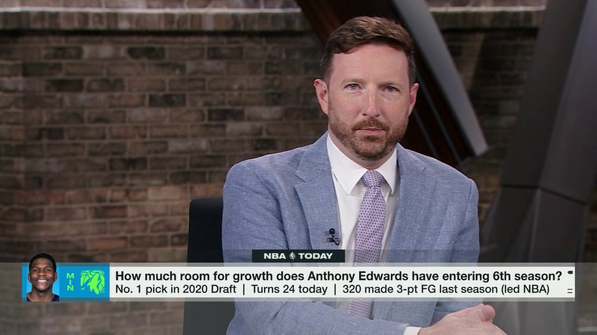 "He's trying to add the play making piece to the offensive repertoire. If he gets that I mean, the sky is the limit." Dave McMenamin on Anthony Edwards' growth entering his sixth season in the NBA ✍️