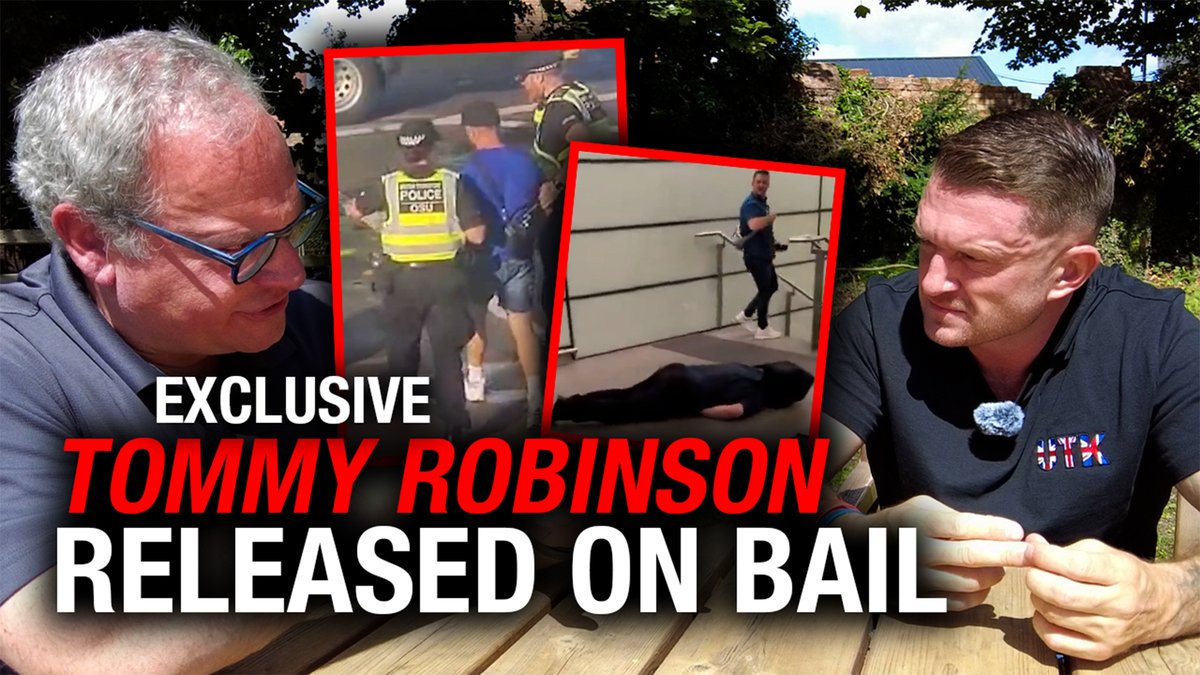 EXCLUSIVE: Watch my interview with Tommy Robinson, after his police vindication Tommy Robinson speaks out following a recent act of self-defence and reveals he's facing three new police investigations over his posts on social media. If you believed the mainstream media, Tommy Robinson 🇬🇧 assaulted a man at a London train station last week and then fled the country. That’s how it was reported. The actual facts were the opposite: a drunk hoodlum assaulted Tommy, who reluctantly defended himself. Tommy then immediately called police after the incident, and then had his lawyer do the same. Far from absconding, Tommy scheduled a meeting with police, to look over the security video that showed it was self-defence. That was last night. This morning, I sat down with Tommy to debrief on this stressful incident, to talk about his upcoming free speech rally on September 13 in London, and to learn about three NEW police investigations against him — for “mean tweets”! In the UK, the process is the punishment: this whole episode caused Tommy a lot of stress, distracted from his real work, and incurred thousands of pounds in legal costs. FULL REPORT by Ezra Levant 🍁🚛: