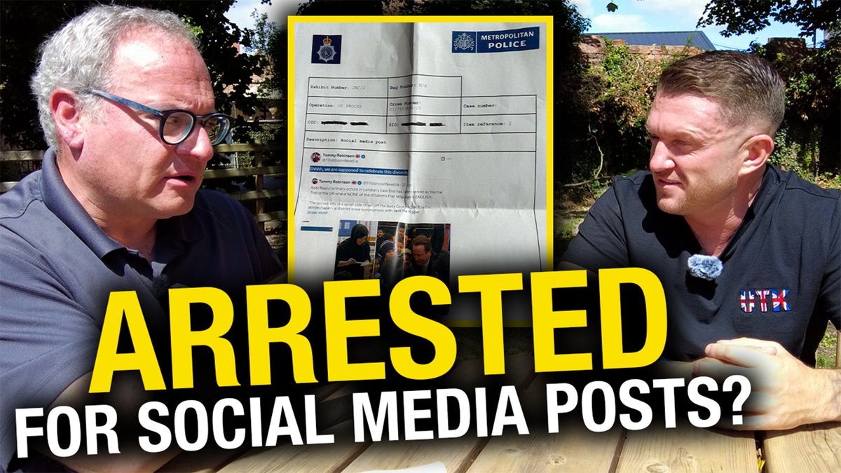 Tommy Robinson speaks on facing new legal attacks over social media posts Law enforcement is now investigating Tommy Robinson 🇬🇧 over 'mean tweets' posted to social media following his viral act of self-defence last week. In an exclusive interview with Rebel News on Tuesday, Tommy Robinson explained how British authorities are now targeting him over social media posts after he appears to have been vindicated in an act of self-defence last week. After being arrested and questioned by police, the British journalist and activist said that one of the social media posts in question was simply a Daily Mail article being re-shared on his X account. Another post on Tommy's account reportedly pointed out that none of the students' first language at a British school was English. The post then sarcastically stated, "we are supposed to celebrate this diversity." "The recognized media, as in the government-recognized media, are exempt from this law, but now they're using the law ... and then you're arrested," Tommy stated. Tommy is now facing up against three new investigations over social media posts like these published on his X account dating back to 2024. FULL REPORT by Ezra Levant 🍁🚛: