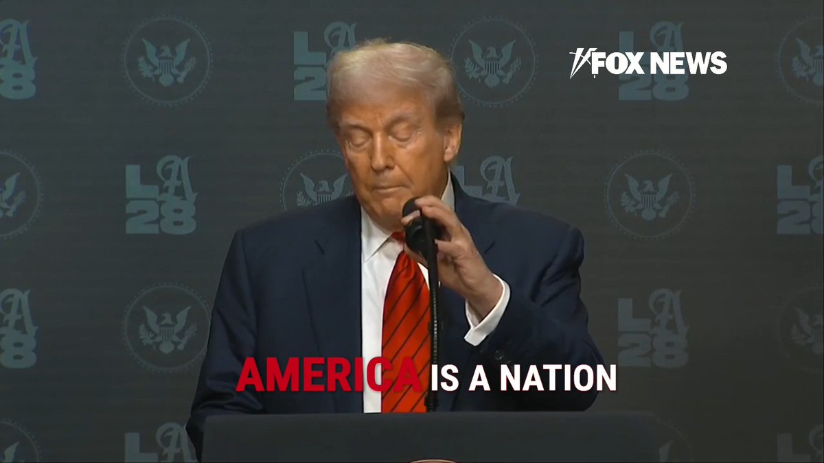 President Trump: "America's a nation of champions and in July 2028 we'll show the world what America does best, and that's win."