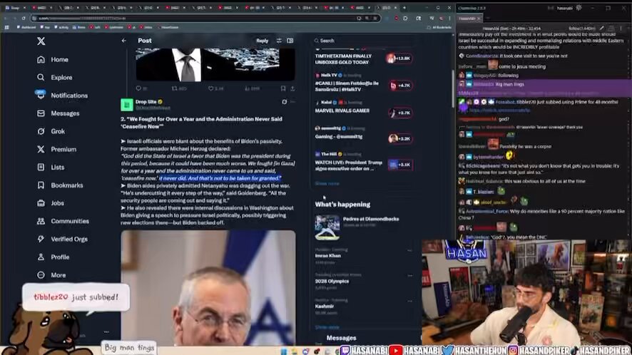 Hasan denies the looking at Twitter links accusations “Ironic cuz ppl will always say oh he’s looking at Twitter links..another cliche..not looking at Twitter links..looking at Twitter summarizations of an article from reputable outlet..ppl who I know”