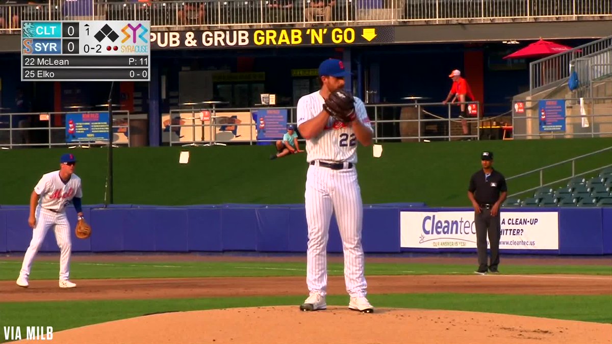 Nolan McLean threw 5.2 scoreless innings for Triple-A Syracuse tonight 🔥 He allowed just one hit on the night
