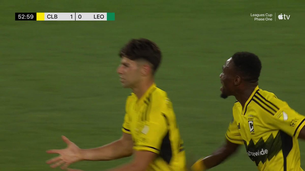 Class finish from Max Arfsten 😏 Columbus takes a second half lead on Leon. #LeaguesCup2025 | 📺 #MLSSeasonPass or Apple TV+:
