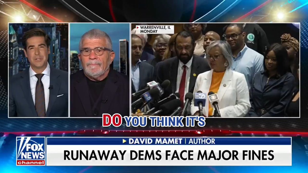 "Do you think it's manly to run away from a fight?" David Mamet slams Democrats fleeing Texas on Jesse Watters.