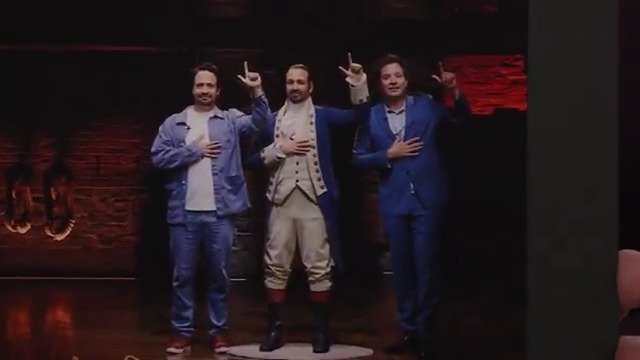 Jimmy presented Lin-Manuel Miranda with his own Madame Tussauds USA wax figure! Hamilton #FallonTonight #Hamilten