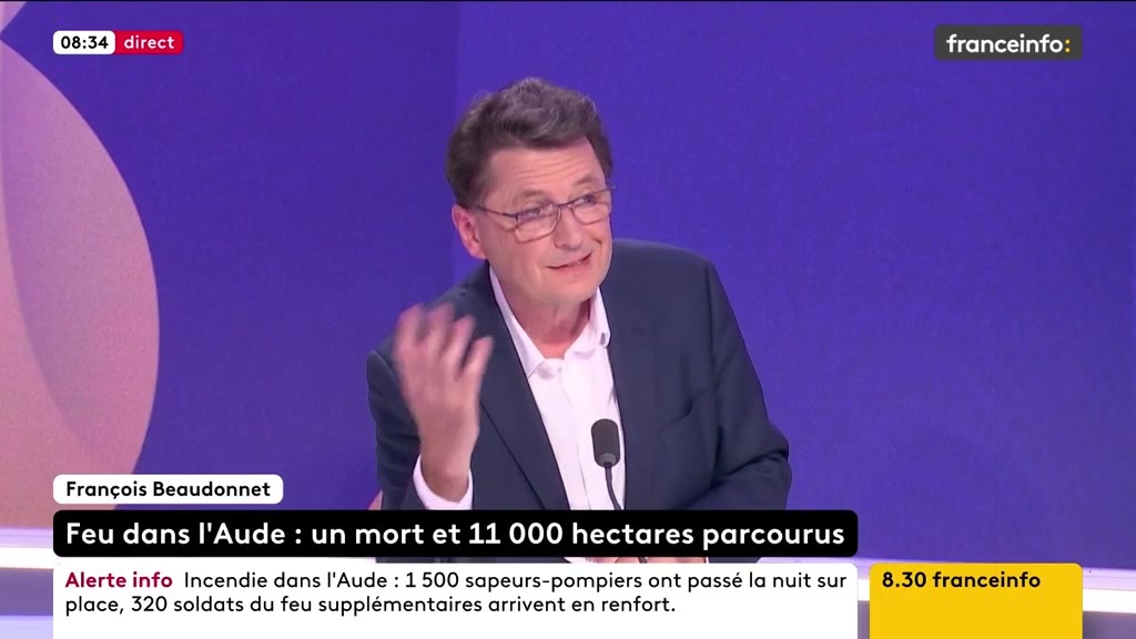 🔴Incendie dans l’Aude ➡️ "On sait que c’est aussi une des conséquences du réchauffement climatique. Il faut faire en sorte qu’il y ait moins de réchauffement climatique, mais aussi essayer de trouver des solutions", dit Aleksandar Nikolic, député européen, porte-parole du RN.