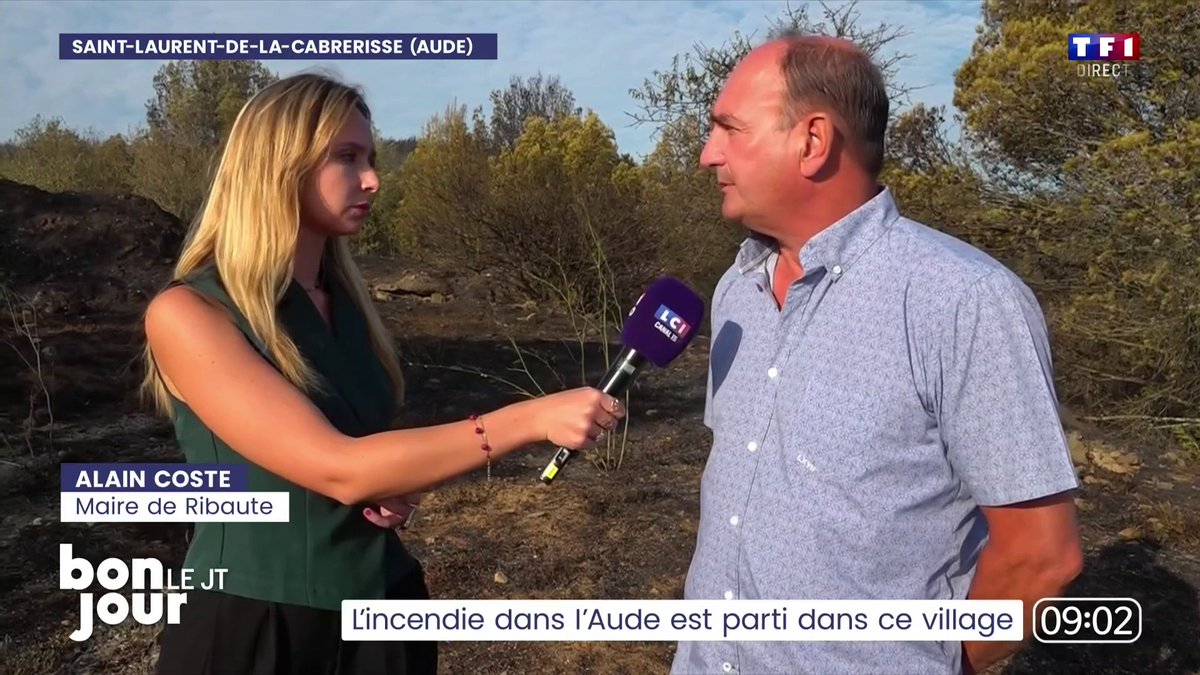 💬 Incendie dans l’Aude : « Malheureusement on pense que c’est un mégot jeté, c’est incroyable que des gens puissent être aussi inconscients », déplore Alain Coste, maire de Ribaute (Aude)